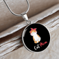Cute Cat Mom Circle Necklace Stainless Steel or 18k Gold 18-22"-Express Your Love Gifts