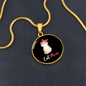 Cute Cat Mom Circle Necklace Stainless Steel or 18k Gold 18-22"-Express Your Love Gifts