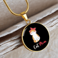 Cute Cat Mom Circle Necklace Stainless Steel or 18k Gold 18-22"-Express Your Love Gifts