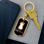 Cute Cat Mom Keychain Stainless Steel or 18k Gold Dog Tag Keyring-Express Your Love Gifts