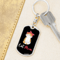 Cute Cat Mom Keychain Stainless Steel or 18k Gold Dog Tag Keyring-Express Your Love Gifts