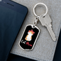 Cute Cat Mom Keychain Stainless Steel or 18k Gold Dog Tag Keyring-Express Your Love Gifts