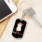 Cute Cat Mom Keychain Stainless Steel or 18k Gold Dog Tag Keyring-Express Your Love Gifts
