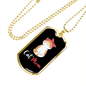 Cute Cat Mom Necklace Stainless Steel or 18k Gold Dog Tag 24" Chain-Express Your Love Gifts