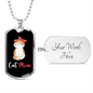 Cute Cat Mom Necklace Stainless Steel or 18k Gold Dog Tag 24" Chain-Express Your Love Gifts