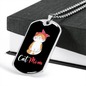 Cute Cat Mom Necklace Stainless Steel or 18k Gold Dog Tag 24" Chain-Express Your Love Gifts