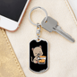 Cute Drinking Cat Keychain Stainless Steel or 18k Gold Dog Tag Keyring-Express Your Love Gifts