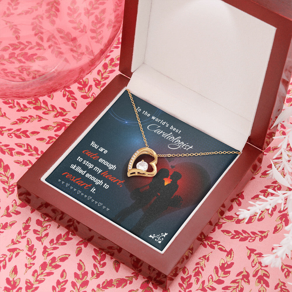 Cute Enough to Stop Healthcare Medical Worker Nurse Appreciation Gift Forever Necklace w Message Card-Express Your Love Gifts