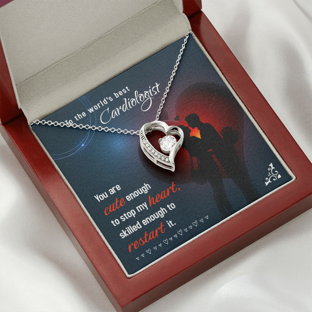 Cute Enough to Stop Healthcare Medical Worker Nurse Appreciation Gift Forever Necklace w Message Card-Express Your Love Gifts