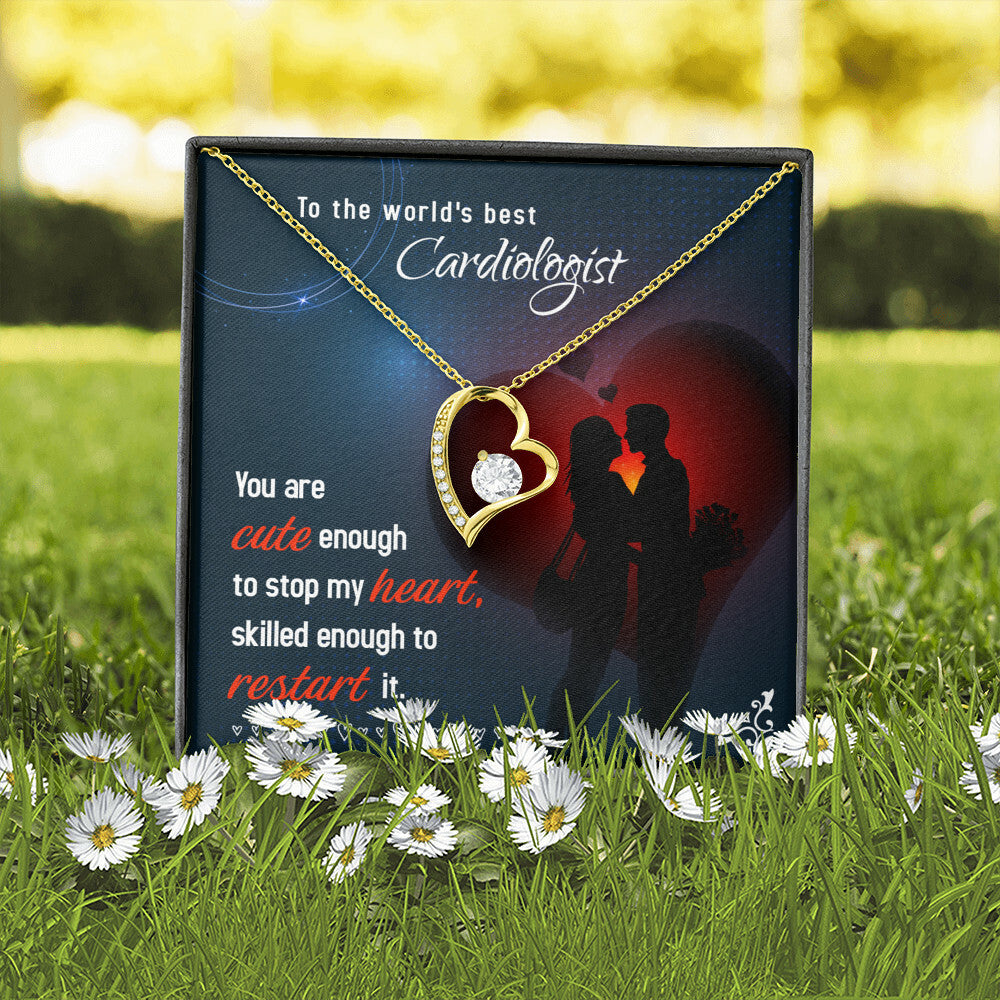 Cute Enough to Stop Healthcare Medical Worker Nurse Appreciation Gift Forever Necklace w Message Card-Express Your Love Gifts