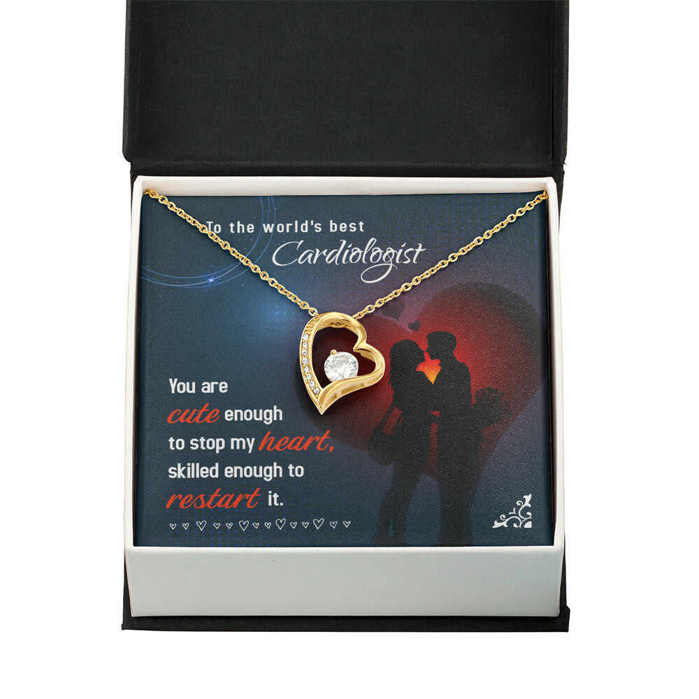 Cute Enough to Stop Healthcare Medical Worker Nurse Appreciation Gift Forever Necklace w Message Card-Express Your Love Gifts