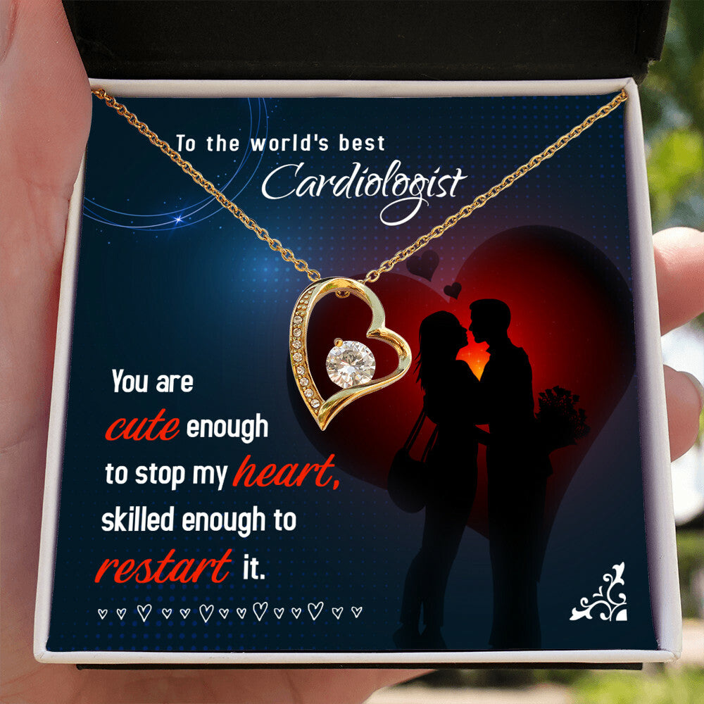 Cute Enough to Stop Healthcare Medical Worker Nurse Appreciation Gift Forever Necklace w Message Card-Express Your Love Gifts