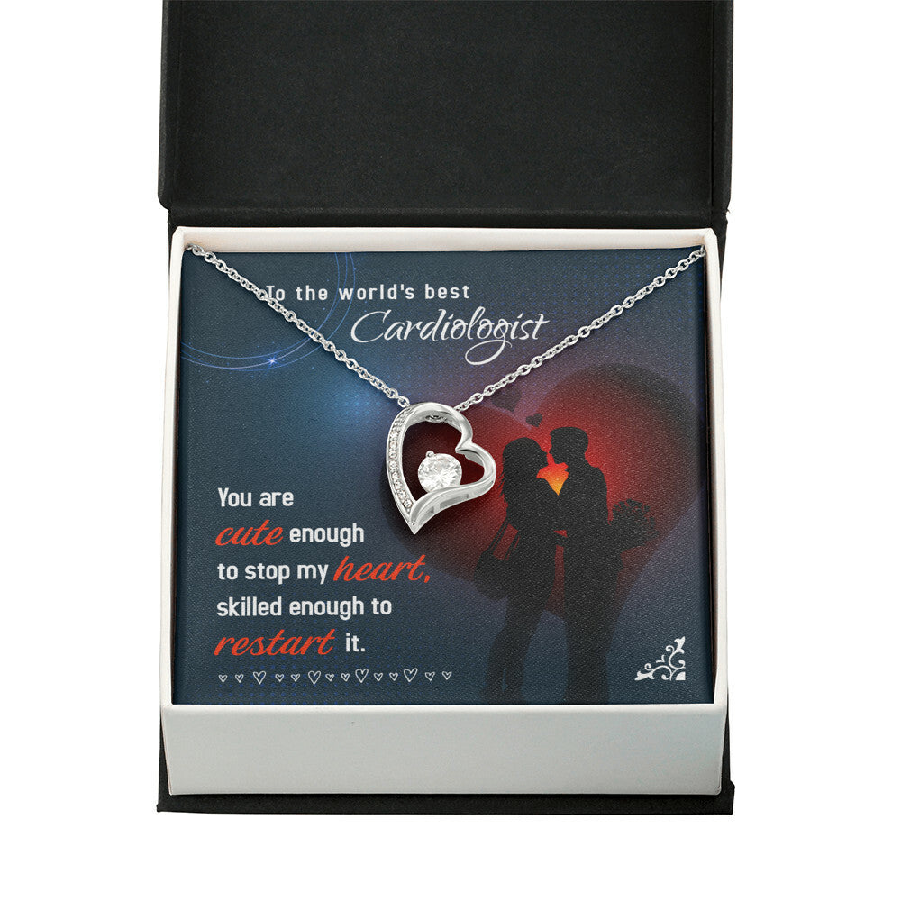 Cute Enough to Stop Healthcare Medical Worker Nurse Appreciation Gift Forever Necklace w Message Card-Express Your Love Gifts