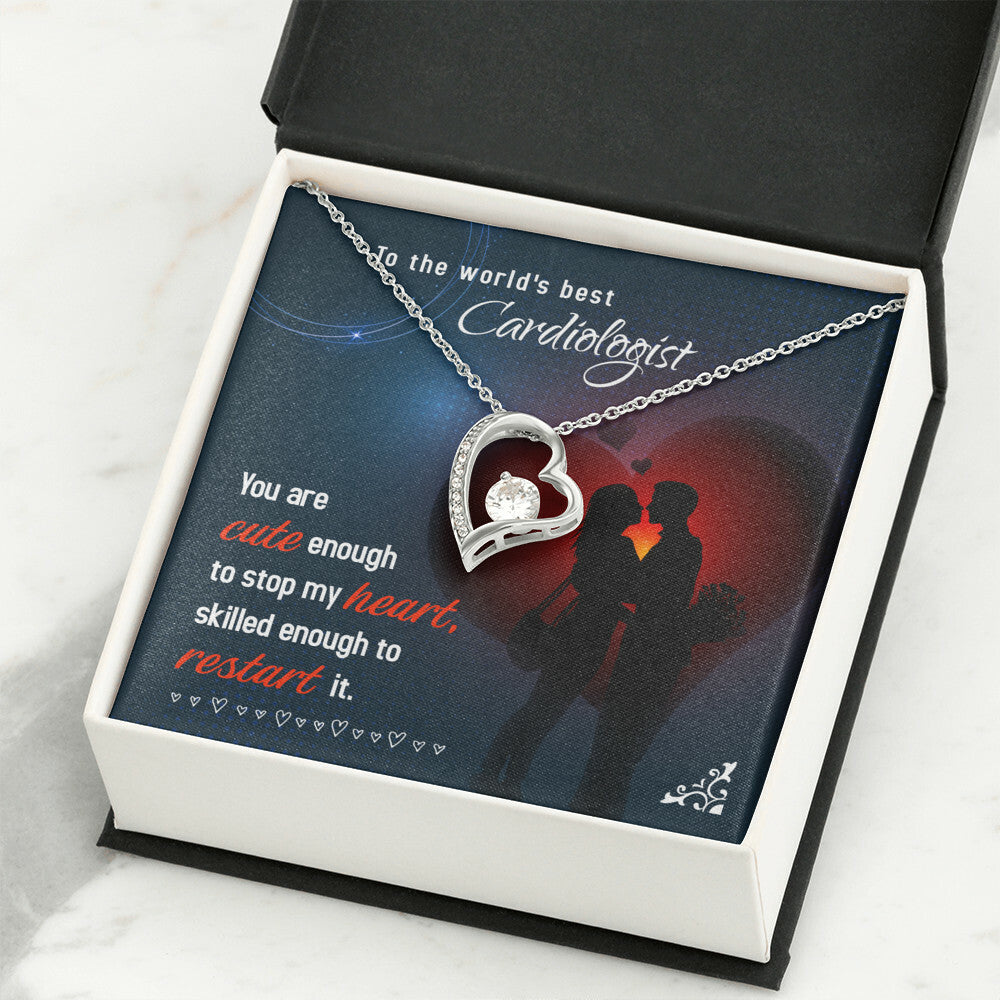 Cute Enough to Stop Healthcare Medical Worker Nurse Appreciation Gift Forever Necklace w Message Card-Express Your Love Gifts