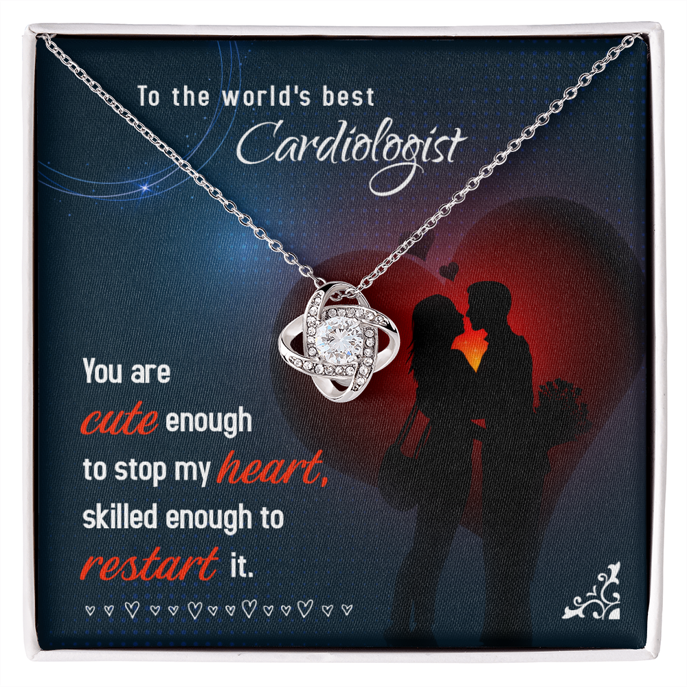 Cute Enough to Stop Healthcare Medical Worker Nurse Appreciation Gift Infinity Knot Necklace Message Card-Express Your Love Gifts