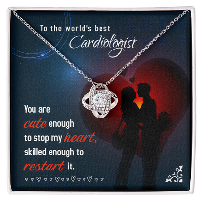 Cute Enough to Stop Healthcare Medical Worker Nurse Appreciation Gift Infinity Knot Necklace Message Card-Express Your Love Gifts