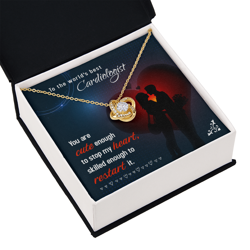 Cute Enough to Stop Healthcare Medical Worker Nurse Appreciation Gift Infinity Knot Necklace Message Card-Express Your Love Gifts