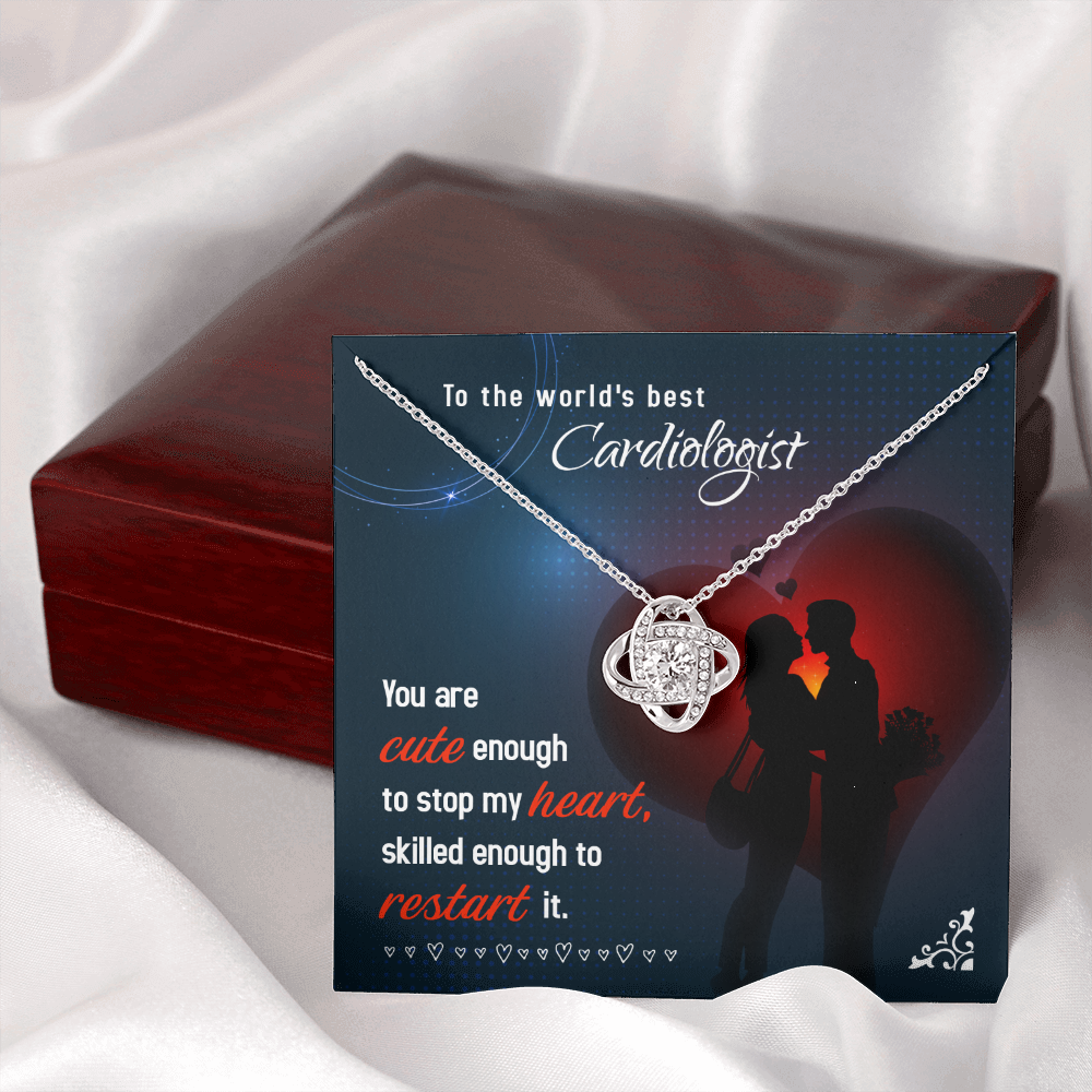 Cute Enough to Stop Healthcare Medical Worker Nurse Appreciation Gift Infinity Knot Necklace Message Card-Express Your Love Gifts