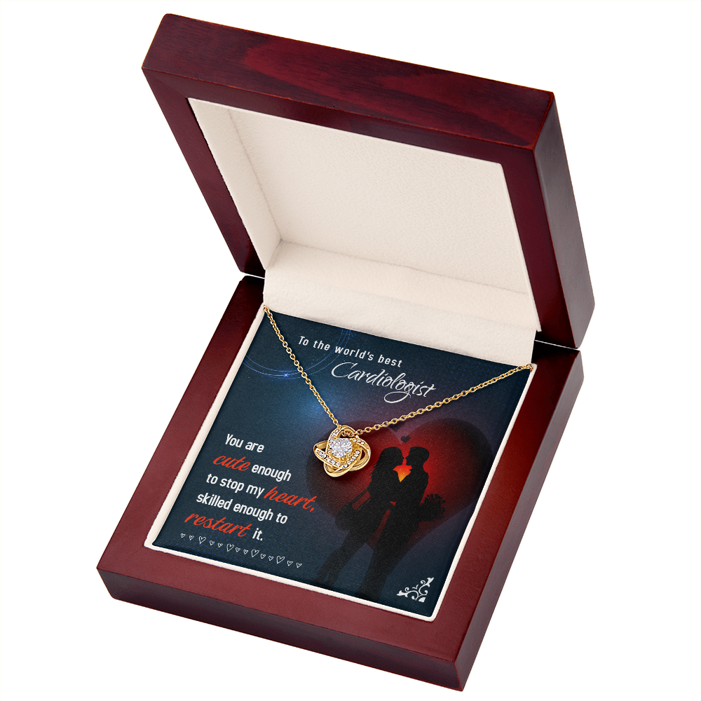 Cute Enough to Stop Healthcare Medical Worker Nurse Appreciation Gift Infinity Knot Necklace Message Card-Express Your Love Gifts