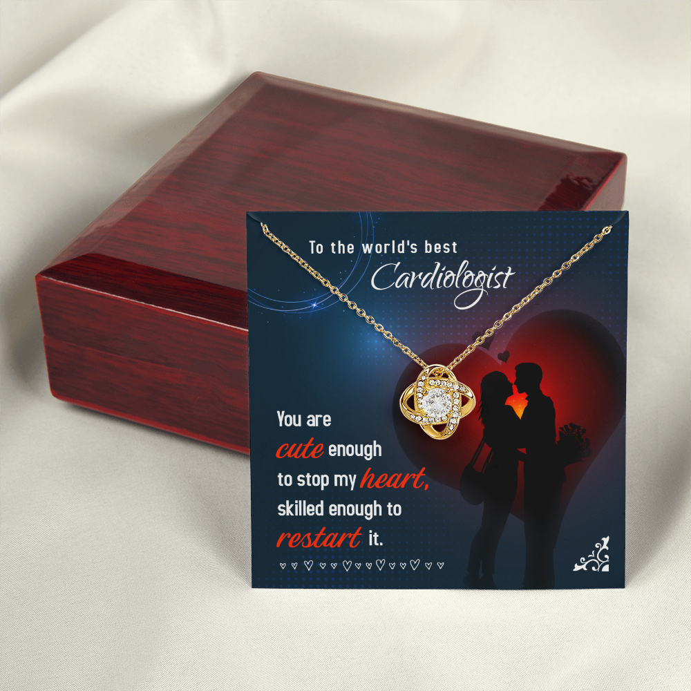 Cute Enough to Stop Healthcare Medical Worker Nurse Appreciation Gift Infinity Knot Necklace Message Card-Express Your Love Gifts