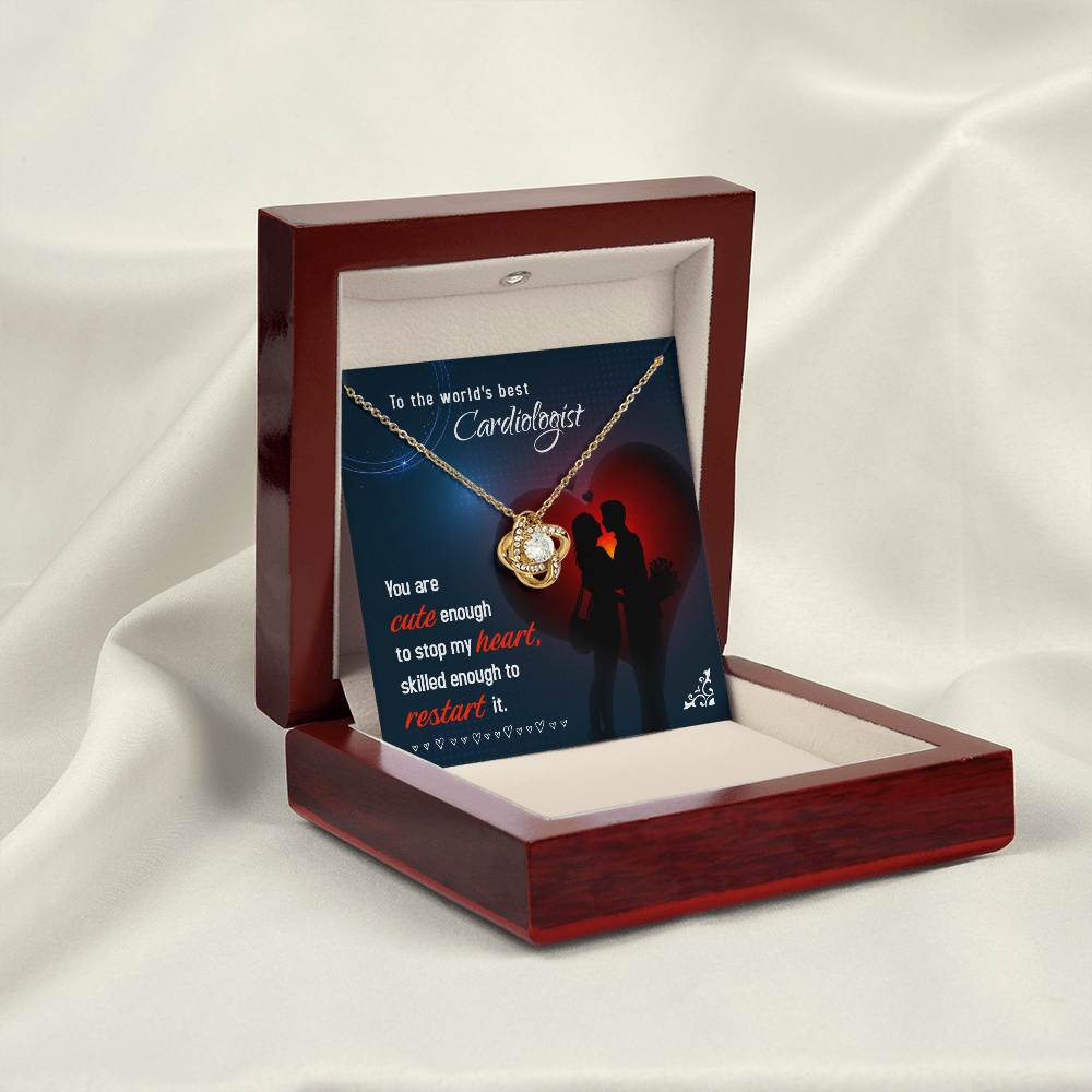 Cute Enough to Stop Healthcare Medical Worker Nurse Appreciation Gift Infinity Knot Necklace Message Card-Express Your Love Gifts