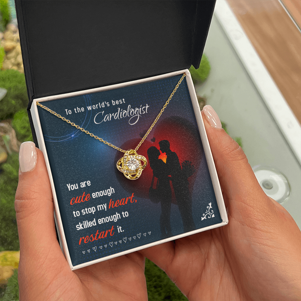 Cute Enough to Stop Healthcare Medical Worker Nurse Appreciation Gift Infinity Knot Necklace Message Card-Express Your Love Gifts