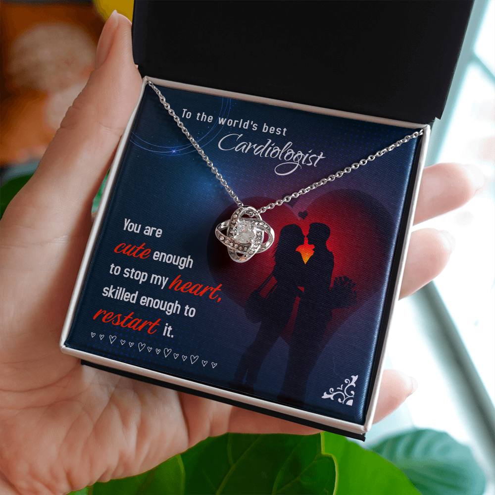 Cute Enough to Stop Healthcare Medical Worker Nurse Appreciation Gift Infinity Knot Necklace Message Card-Express Your Love Gifts