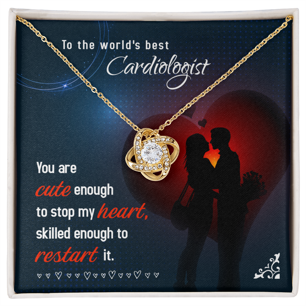 Cute Enough to Stop Healthcare Medical Worker Nurse Appreciation Gift Infinity Knot Necklace Message Card-Express Your Love Gifts