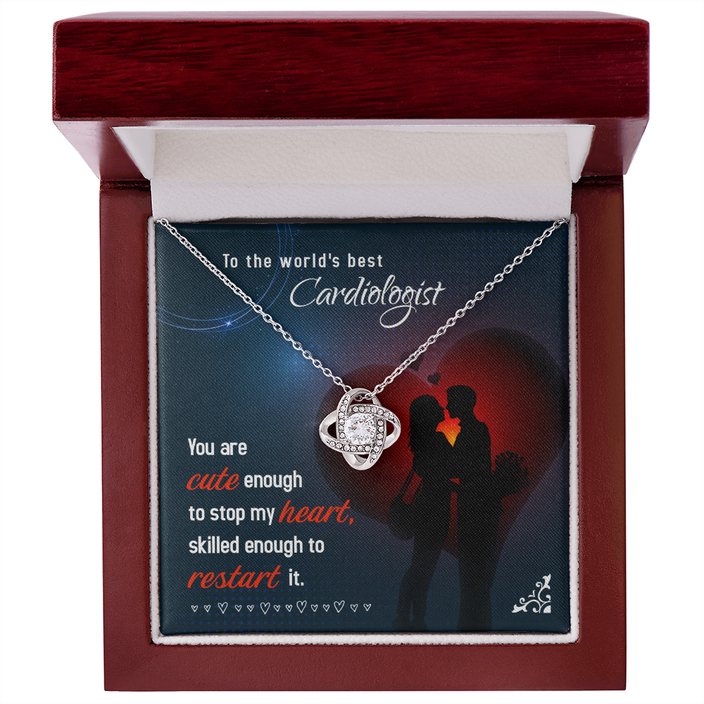 Cute Enough to Stop Healthcare Medical Worker Nurse Appreciation Gift Infinity Knot Necklace Message Card-Express Your Love Gifts