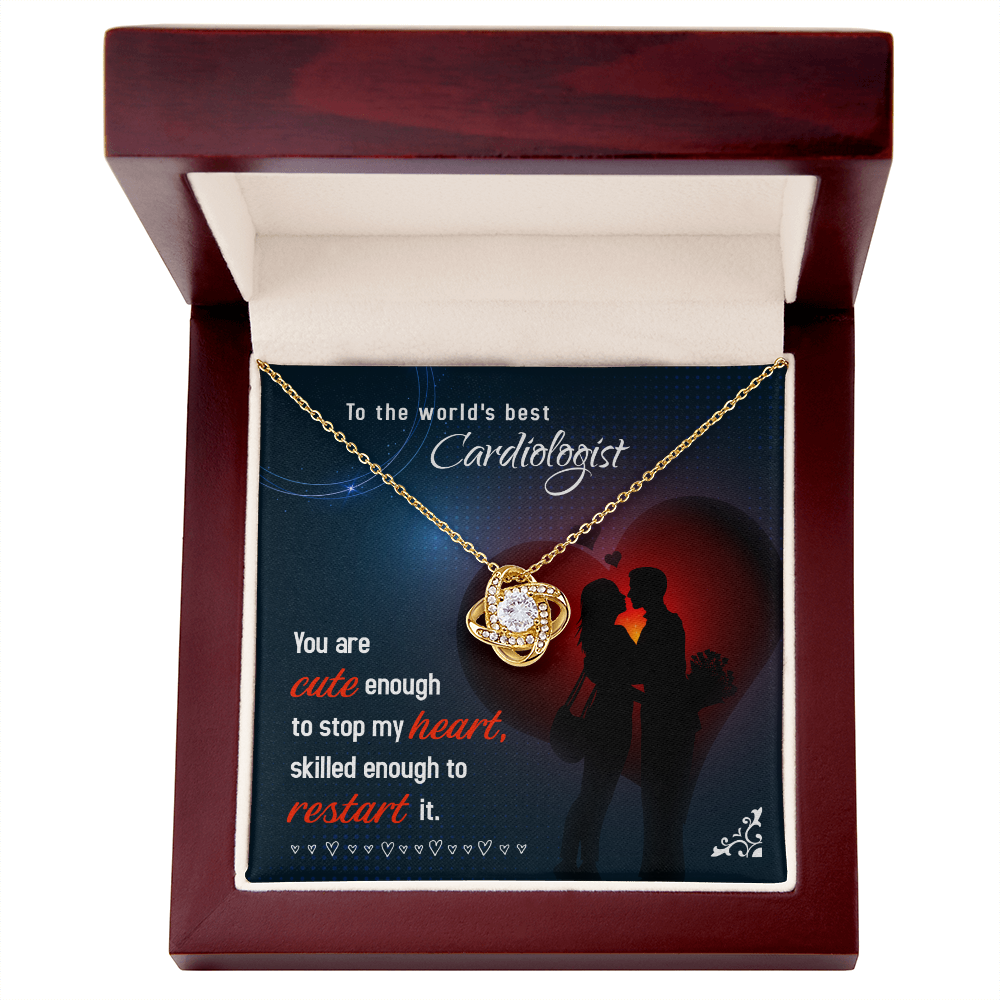 Cute Enough to Stop Healthcare Medical Worker Nurse Appreciation Gift Infinity Knot Necklace Message Card-Express Your Love Gifts