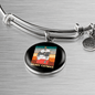 Cute Merry Catmas Bracelet Stainless Steel or 18k Gold Circle Bangle-Express Your Love Gifts
