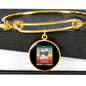 Cute Merry Catmas Bracelet Stainless Steel or 18k Gold Circle Bangle-Express Your Love Gifts