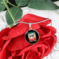 Cute Merry Catmas Circle Necklace Stainless Steel or 18k Gold 18-22"-Express Your Love Gifts