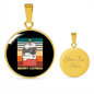 Cute Merry Catmas Circle Necklace Stainless Steel or 18k Gold 18-22"-Express Your Love Gifts