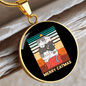 Cute Merry Catmas Circle Necklace Stainless Steel or 18k Gold 18-22"-Express Your Love Gifts