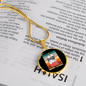 Cute Merry Catmas Circle Necklace Stainless Steel or 18k Gold 18-22"-Express Your Love Gifts