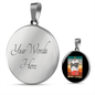 Cute Merry Catmas Circle Necklace Stainless Steel or 18k Gold 18-22"-Express Your Love Gifts