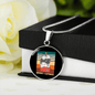 Cute Merry Catmas Circle Necklace Stainless Steel or 18k Gold 18-22"-Express Your Love Gifts