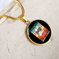 Cute Merry Catmas Circle Necklace Stainless Steel or 18k Gold 18-22"-Express Your Love Gifts