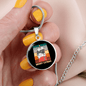 Cute Merry Catmas Circle Necklace Stainless Steel or 18k Gold 18-22"-Express Your Love Gifts