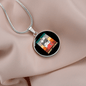 Cute Merry Catmas Circle Necklace Stainless Steel or 18k Gold 18-22"-Express Your Love Gifts