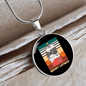 Cute Merry Catmas Circle Necklace Stainless Steel or 18k Gold 18-22"-Express Your Love Gifts