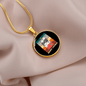 Cute Merry Catmas Circle Necklace Stainless Steel or 18k Gold 18-22"-Express Your Love Gifts