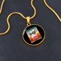 Cute Merry Catmas Circle Necklace Stainless Steel or 18k Gold 18-22"-Express Your Love Gifts