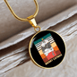Cute Merry Catmas Circle Necklace Stainless Steel or 18k Gold 18-22"-Express Your Love Gifts