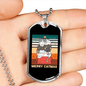 Cute Merry Catmas Necklace Stainless Steel or 18k Gold Dog Tag 24" Chain-Express Your Love Gifts