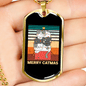Cute Merry Catmas Necklace Stainless Steel or 18k Gold Dog Tag 24" Chain-Express Your Love Gifts