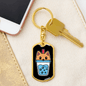 Cute Milk Tea Cat Keychain Stainless Steel or 18k Gold Dog Tag Keyring-Express Your Love Gifts