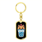 Cute Milk Tea Cat Keychain Stainless Steel or 18k Gold Dog Tag Keyring-Express Your Love Gifts