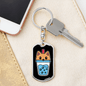 Cute Milk Tea Cat Keychain Stainless Steel or 18k Gold Dog Tag Keyring-Express Your Love Gifts